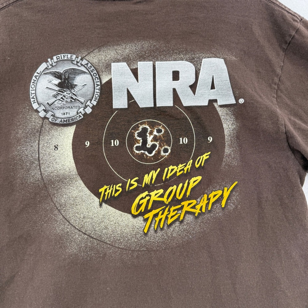 NRA T-Shirt Mens Large Brown Group Therapy Target Graphic Short Sleeve Tee